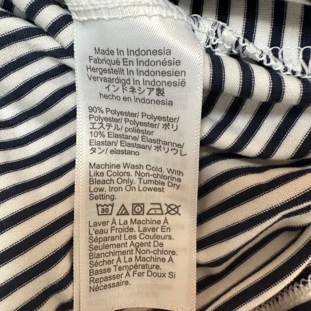 J. Crew Performance Mens XXL‎ Striped Polo Shirt Navy White Stretch Golf Preppy